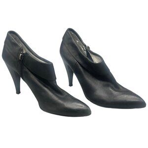guess marciano stiletto 3" heel ankle boots black zip pointed toe size 8.5M READ